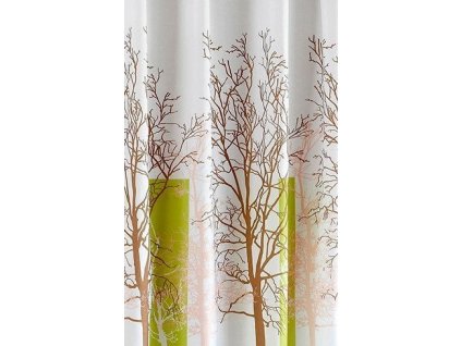 Aqualine Sprchový záves 180x180cm, polyester, biela/zelená, strom ZP009/180