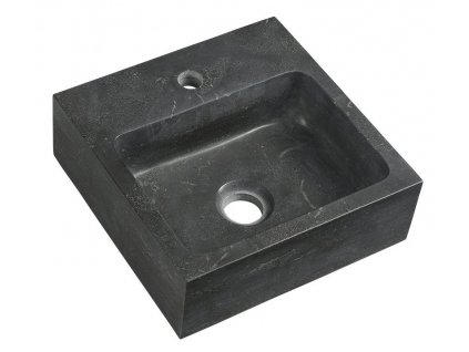 Sapho BLOK kamenné umývadlo 30x30cm, čierny Antracit 2401-29