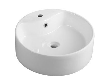 Aqualine Keramické umývadlo Ø 40 cm, na dosku, biela 49413