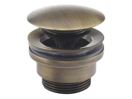 Silfra Umývadlová výpust 5/4", tichý click-clack, veľká zátka, tl.5-65mm, bronz UD425S92