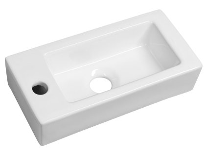 Sapho ZOE keramické umývadlo 37x18 cm, otvor pre batériu vľavo AR496