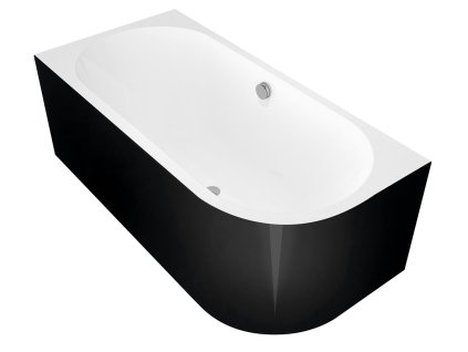 Polysan VIVA L MONOLITH asymetrická vaňa 170x75x60cm, biela/čierna 70119MB