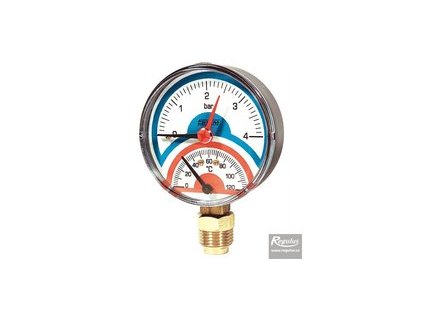 Regulus Termomanometr 0-120°C, 4 bar, připojení 1/2" dolní, d=80 mm 10482
