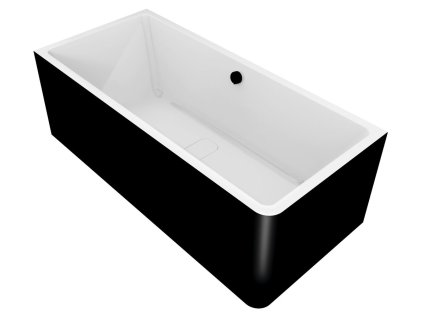 Polysan MARLENE CURVE L MONOLITH Obdĺžniková vaňa 165x75x63cm, biela/čierna 72403MCLB