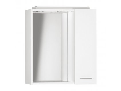 Aqualine ZOJA/KERAMIA FRESH galérka s LED osvetlením, 60x60x14cm, pravá, biela 45022