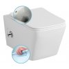 Sapho PORTO CLEANWASH závesná WC misa Rimless, integrovaná batéria a bidetová spŕška 36x52cm, biela PZ102RX