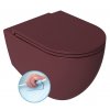 Isvea INFINITY závesná WC misa, Rimless, 36,5x53cm, Matná maroon Red 10NF02001-2R