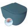 Isvea INFINITY závesná WC misa, Rimless, 36,5x53cm, matná zelena Petrol 10NF02001-2P