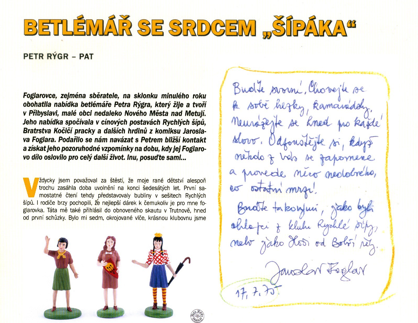 9. Sborník nezávislých foglarovců o Petru Rýgrovi