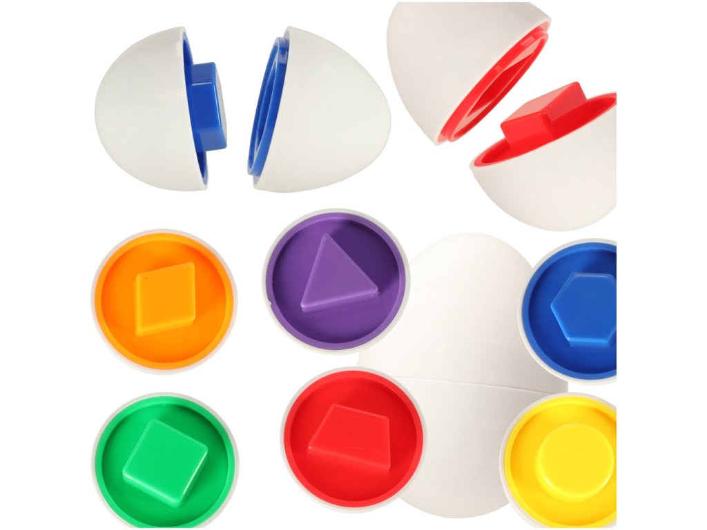 Ukladanka edukacyjna sorter dopasuj ksztalty i kolory jajka 6 sztuk 168560