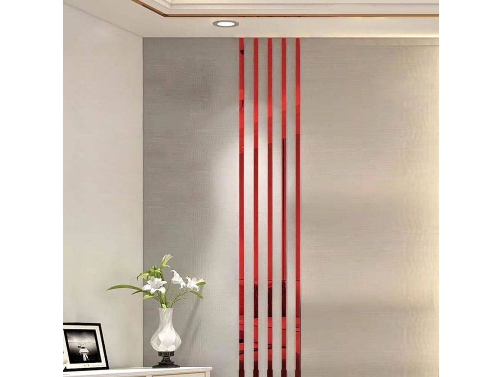 105116 1 dekoracni zrcadlova lista cervena akce