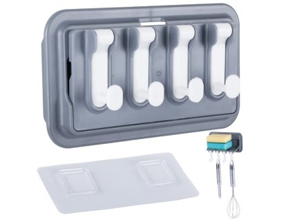 153508 3 verk 01799 multifunkcni kuchynsky drzak vesak sedy