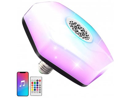 154108 verk 15905 led zarovka rgb bluetooth s reproduktorem dalkovy ovladac e27 18 w color