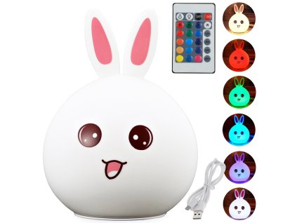 157660 17 verk 24073 nocni rgb lampicka dotykova kralik usb 1200mah s dalkovym ovladanim