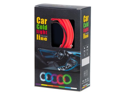 Oswietlenie ambientowe LED do samochodu auta USB 12V tasma 3m czerwona 108468%282%29