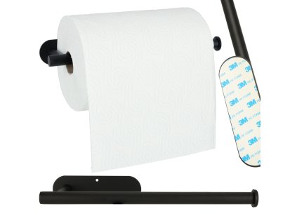 Uchwyt wieszak na recznik papier toaletowy czarny 139823