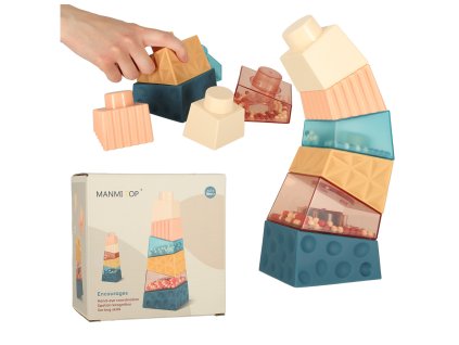 Wieza edukacyjna klocki sensoryczne piramida ukladanka Montessori 158422