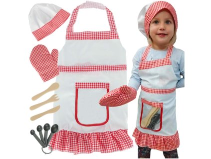 Kostium stroj karnawalowy przebranie zestaw malego kucharza fartuszek akcesoria 3 161203