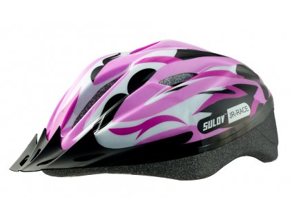 Detská cyklo helma SULOV® JR-RACE-G, ružovo-zelená (Helma veľkosť S)