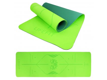 196519 podlozka lifefit yoga mat lotos duo 183x58x0 6cm zelena