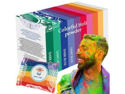 229211 8 holi cow barevny prasek holi sada 10x100g