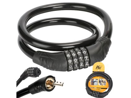 228269 8 bezpecnostni zamek na kolo kabelovy kod ctyrmistne sifry