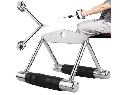 231056 10 dvojita trojuhelnikova rukojet pro zvedak dolni ocelove cviceni