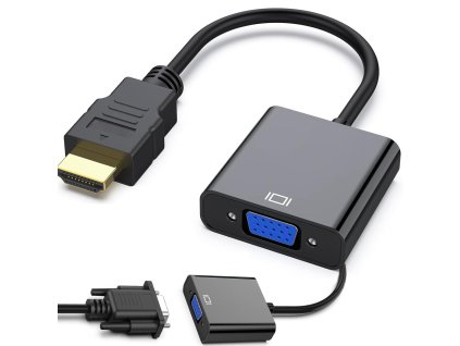 231176 8 prevodnik adapter hdmi na vga d sub kabel cerny