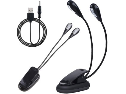 231062 13 klip vedl stolni lampa skolni flexibilni cteni dvojity klip