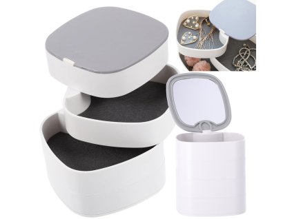 231044 10 skrinka na kosmetiku organizer sperkovnice se zrcadlem 4 urovne