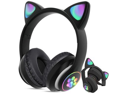 238979 3 bezdratova sluchatka bluetooth radio fm mp3 kocici usi led