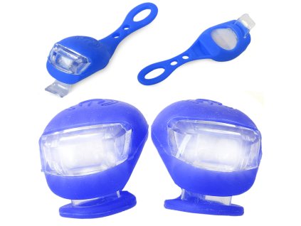 242843 7 svetla na kolo 2x predni silikonove vodotesne modra