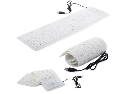 244790 silikonova klavesnice s usb bila