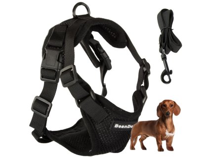 245894 mekky vychazkovy postroj s rukojeti pro maleho psa vel m cerna