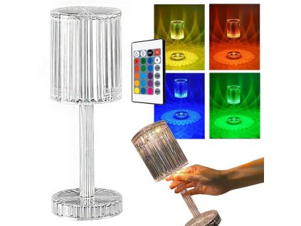 246002 stolni kristalova lampicka rgb usb na dalkove ovladani