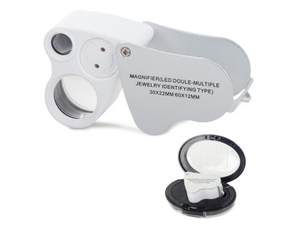 249167 klenotnicka lupa skladaci 2 led 30x 60x