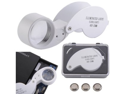 249146 klenotnicka lupa skladaci 2 led 40x