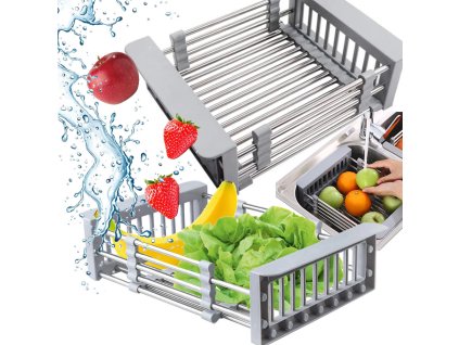 235325 16 odkapavaci deska do drezu teleskopicky kos na zeleninu a ovoce