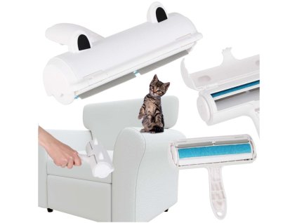 Szczotka walek rolka do czyszczenia siersci z ubran tapicerki biala niebieska 174975