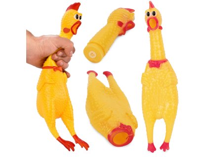 254486 piskaci hracka pro psy kureci zvykaci guma 31cm