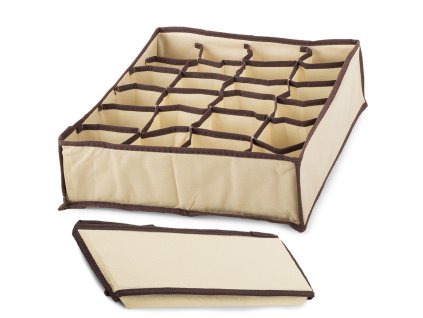 110744 5 verk 01618 organizer do zasuvky na pradlo s 24 prihradkami bezovy