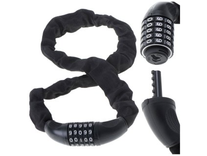 122648 1 kik kx5063 zamek retezovy kodovy s textilnim krytim 100 cm