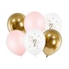 Balony urodzinowe Pastel Pale Pink bialy zloty rozowy 30cm 5 sztuk 132473