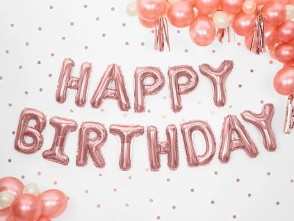 123413 kik kx4574 2 foliovy balonek 340x35cm s napisem happy birthday ruzova zlata