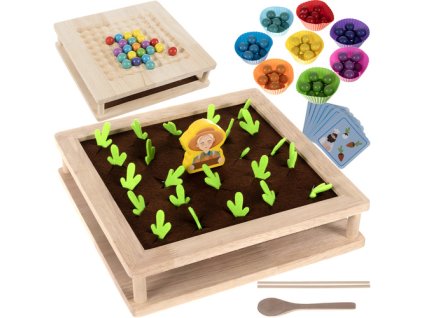 Kruzzel 22755 Dřevěná skládačka farma 2v1