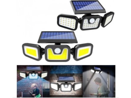 167421 kik kx4995 led svetlo trojity solarni senzor pohybu a soumraku