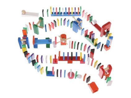 230942 kruzzel 22914 drevene domino barevne 360 ks