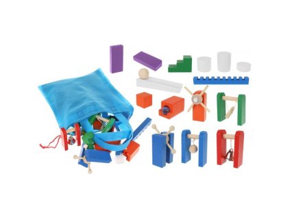 Kruzzel 22914 Dřevěné domino barevné 360 ks