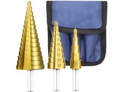 Bigstren 6661 Kuželový vrták do plechu 3 kusy