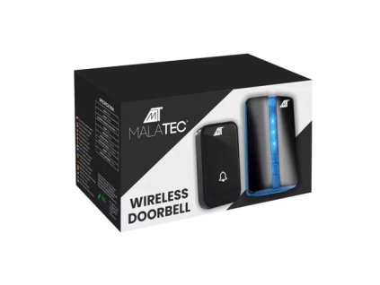 Malatec 23371 Bezdrátový zvonek IP44, 1x příjmač , 1x ovladač, 150 m černý